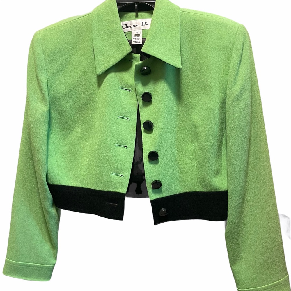 Christian Dior Lime Green & Black Bolero Jacket